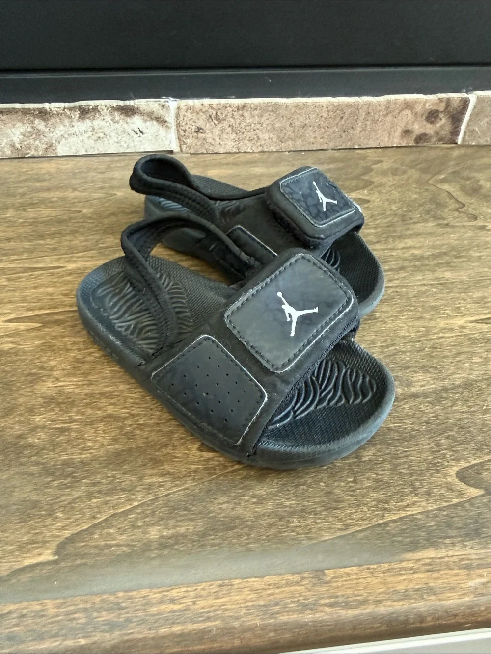 Jordan Hydro Slide Sandal Black Hook & Loop Unisex Kids US 10C